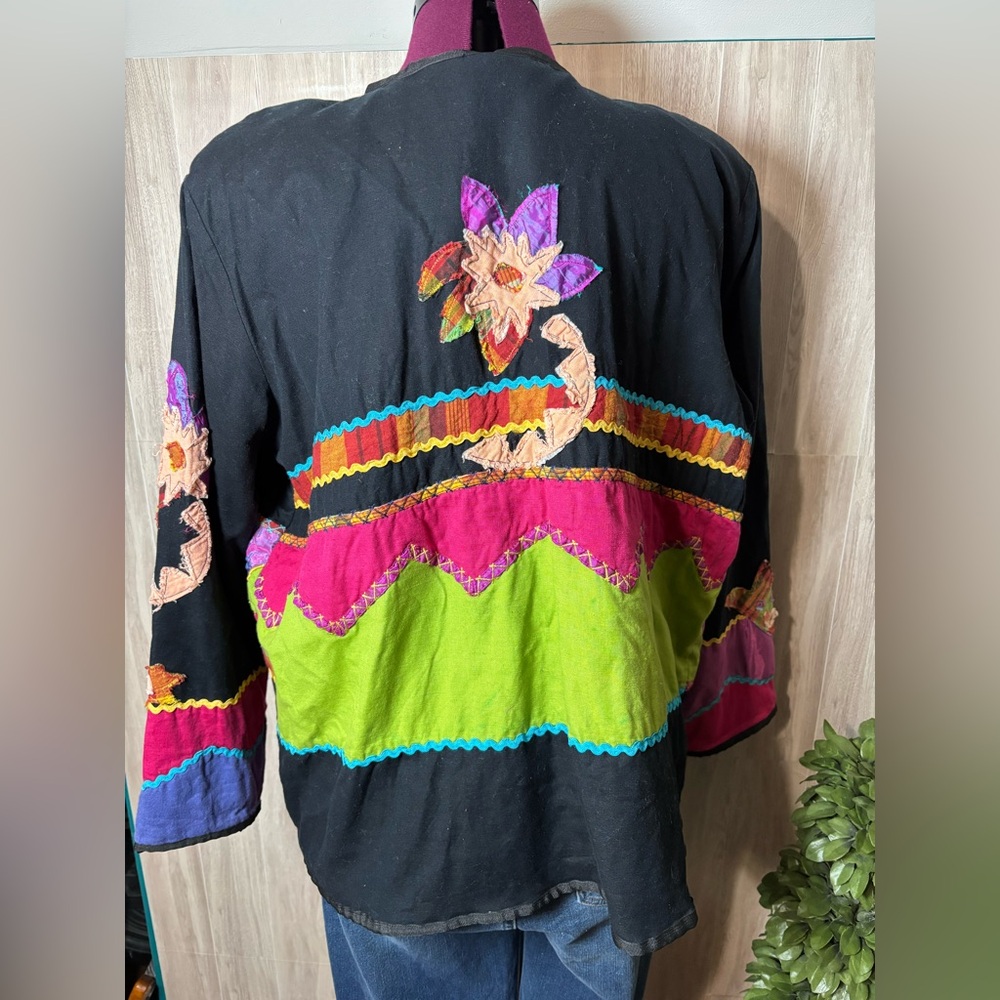 Fashion Bug Multicolor Patchwork Jacket Vintage - image 2